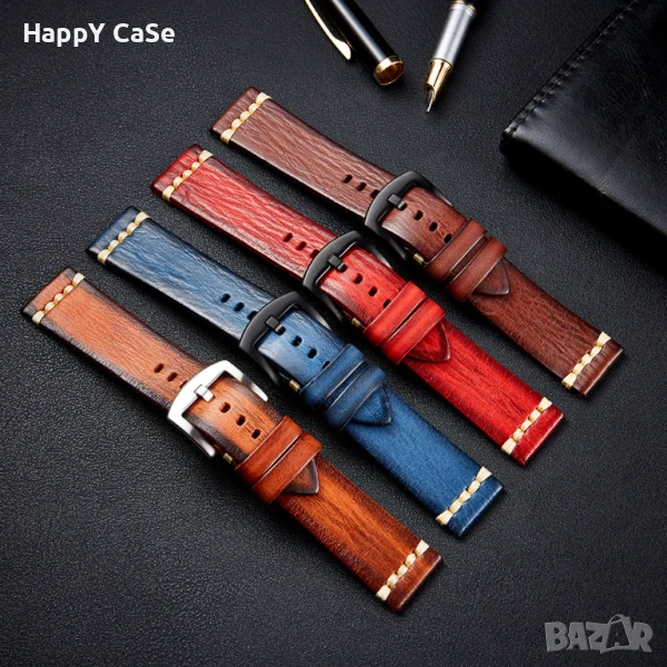 RUMPLE Кожена каишка за Huawei Watch/Samsung/Garmin/Xiaomi/Apple/Amazfit, снимка 1