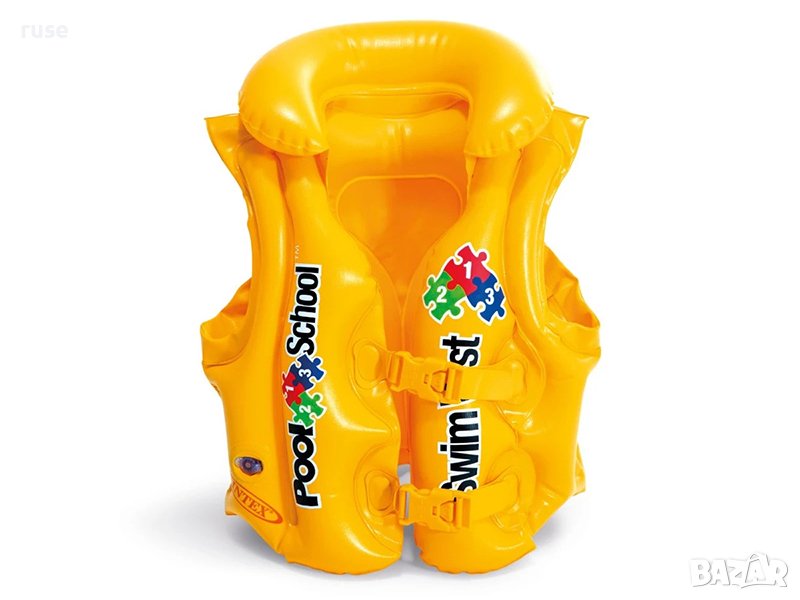НОВИ! Детска надуваема жилетка Intex Pool School 18-30кг. 3-6г., снимка 1