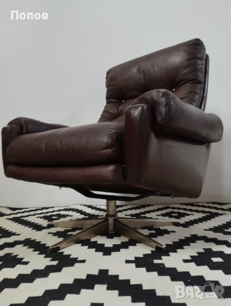 ВЪРТЯЩ се кожено КРЕСЛО NILI , снимка 1