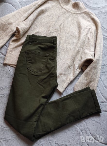 Дамски панталон в тъмно зелен цвят, снимка 1