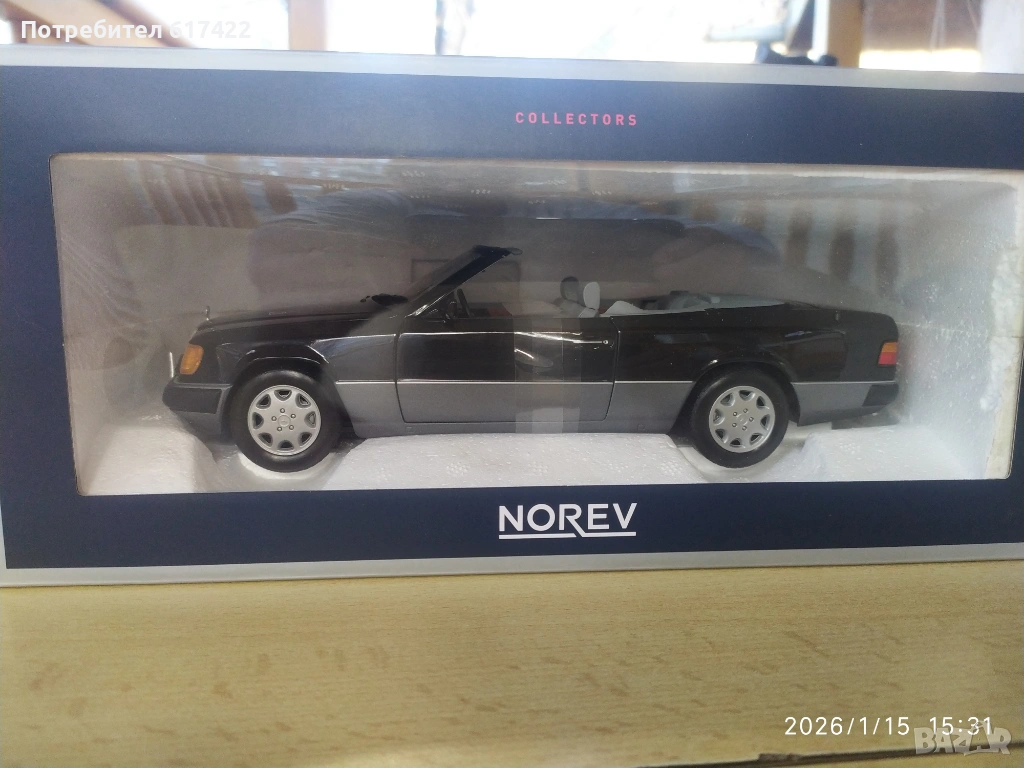 1:18 Метален модел на Mercedes  Benz  300 CE-24 Cabriolet W124 Norev, снимка 1