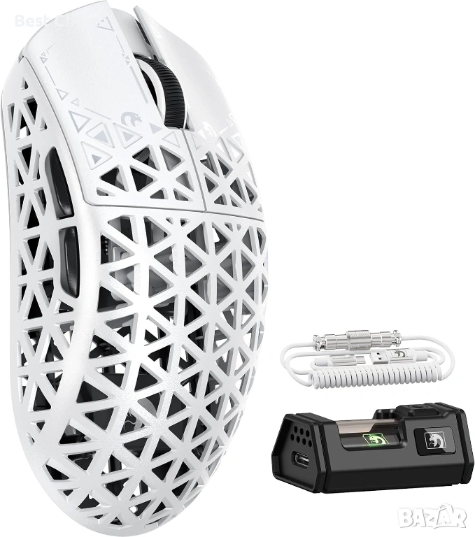 Гейминг мишка MAMBASNAKE M5 ултра лека карбонова безжична – 39 грама, снимка 1