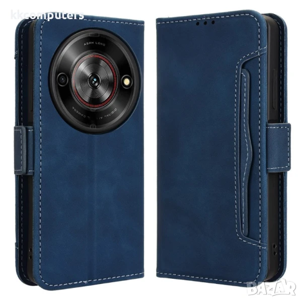 ZTE Blade A75 5G nubia Focus Leather Magnetic Wallet Кожен Калъф и Протектор, снимка 1