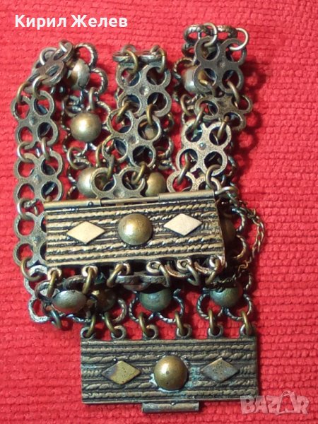 19 ВЕК ПОСРЕБРЕНА БРОНЗОВА ЕТНО ГРИВНА ВЪЗРОЖДЕНСКА ПЛЕТКА МАЙСТОРСКА РАБОТА НАКИТ за НОСИЯ 12373, снимка 1