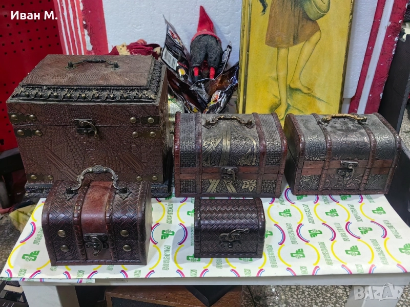 лот от 5 броя дървени кутии , снимка 1