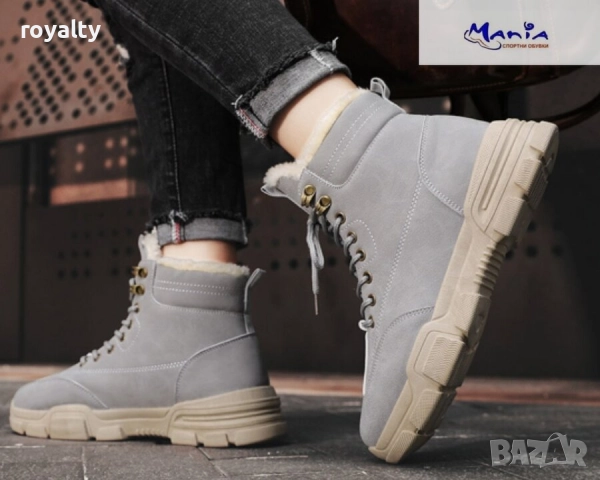 Мъжки боти с топла вата - сиви , снимка 2 - Мъжки боти - 52122696