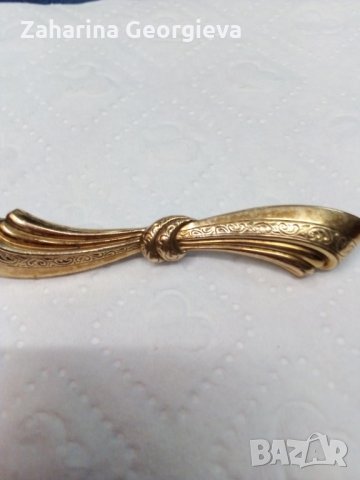 Брошка старинна позлатена, снимка 1