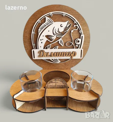 Персонализиран дървен мини бар – подарък за юбилей мъж рожден ден, снимка 5 - Декорация за дома - 49282002