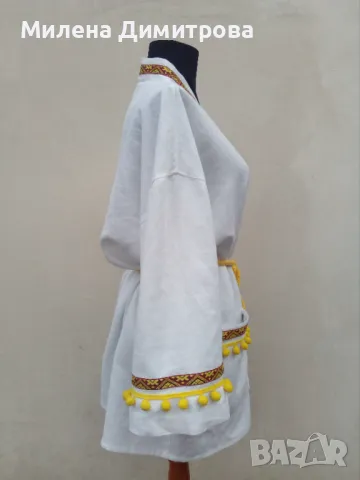 Лятно кимоно с помпон ръчна изработка , снимка 3 - Сака - 48851016