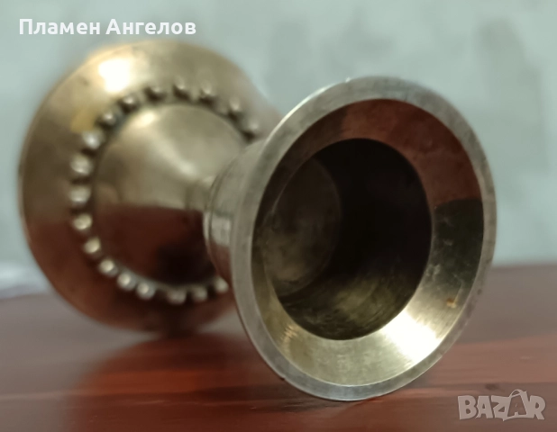 Стар бронзов свещник, снимка 5 - Антикварни и старинни предмети - 51698190