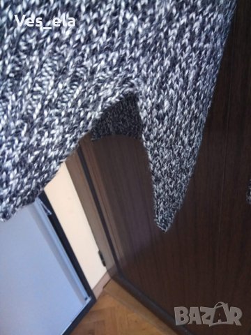 дълга зимна туника плетиво с удължен гръб и странични цепки, снимка 2 - Блузи с дълъг ръкав и пуловери - 27813006