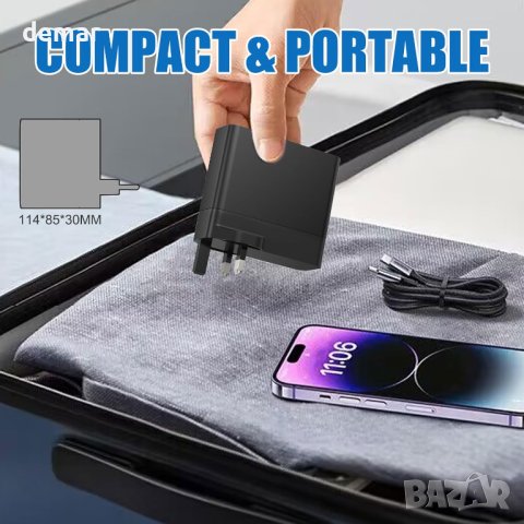 LUOCAI 140W USB C зарядно устройство, 5-портово GaN, снимка 4 - Друга електроника - 43960811