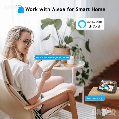 Соларна 3MP охранителна камера  Techage CQ1S Alexa към нея подарък карта памет 64 GB, снимка 3 - Камери - 47694637