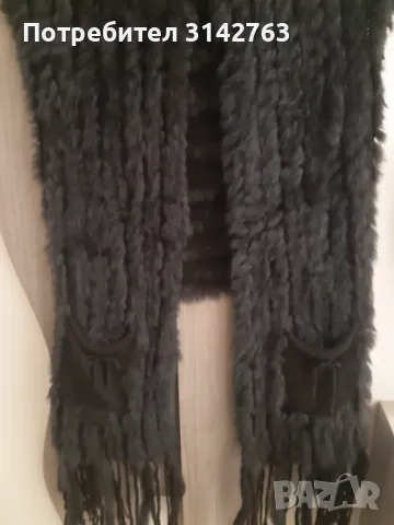 Ефектен интересен елек, естествен косъм и плетиво. , снимка 7 - Елеци - 48679197