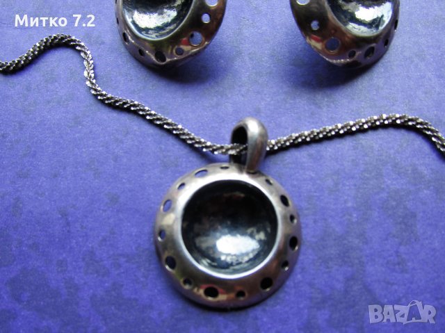 Сребърен комплект - Висулка и обеци , снимка 2 - Бижутерийни комплекти - 28499723