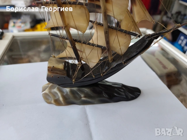 Кораб от рог кост статуетка, снимка 5 - Колекции - 53591319