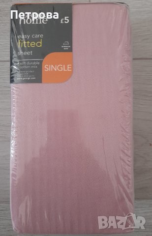 Единичен чаршаф 90/190/26 см, снимка 1