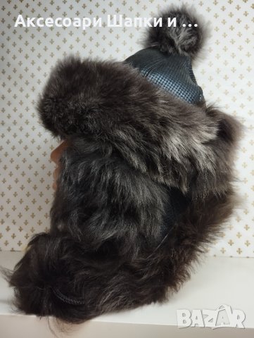 Дамска шапка кожена ушанка- мпш59, снимка 3 - Шапки - 43302508