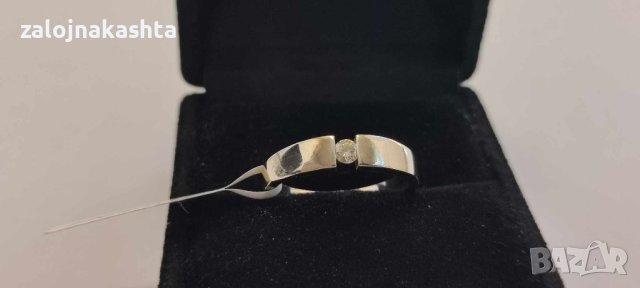 Златен пръстен с Брилянт-3,50гр /14кр , снимка 2 - Пръстени - 43489096