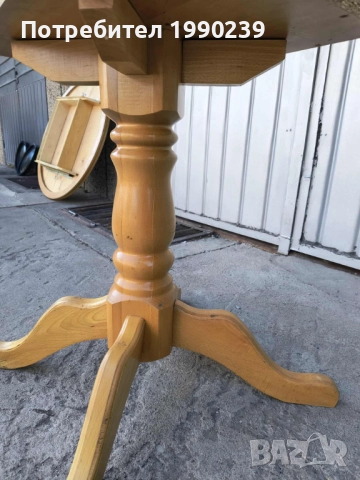 Кухненска маса разтегателна с диаметър 101 см. – масив, снимка 6 - Маси - 51537398