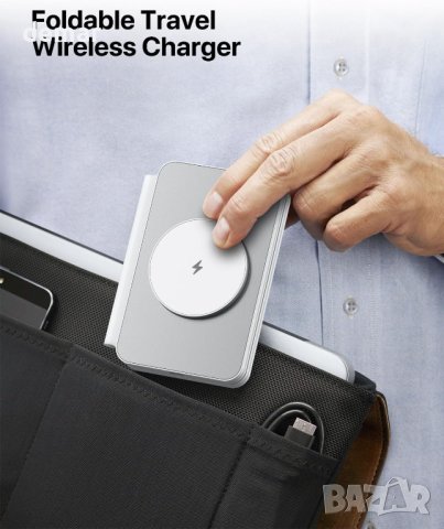 Сгъваема безжична зарядна станция, 3 в 1 съвместима с iPhone, iWatch и AirPods, снимка 6 - Безжични зарядни - 43717760