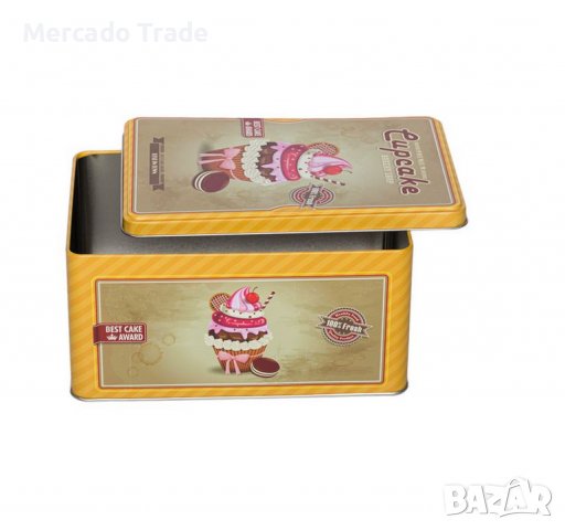 Кутия за бисквити Mercado Trade, За съхранение, Метал, Цветна, снимка 2 - Кутии за съхранение - 40155775