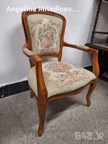Винтидж кресло Луи XV Ромео и Жулиета , снимка 4 - Дивани и мека мебел - 52926273