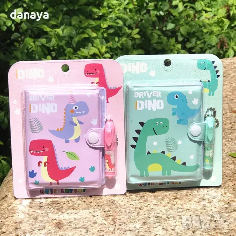 5891 Цветно тефтерче Dino с кожени корици и мини химикалка, снимка 4 - Ученически пособия, канцеларски материали - 50338186