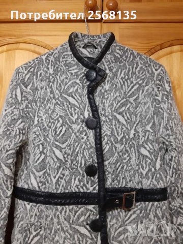 Палто на JUNONA Fashion с уникален дизайн и декорации кожа !, снимка 2 - Палта, манта - 35560222