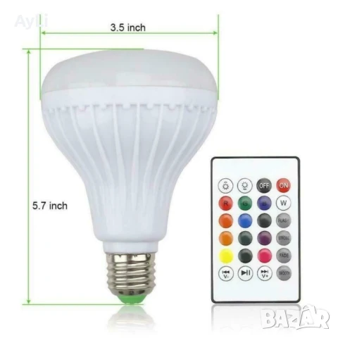 Музикална крушка със светодиодно осветление и дистанционно управление - Перфектният акцент за вашето, снимка 4 - Bluetooth тонколони - 48601453