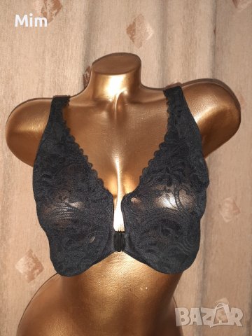 GLAMORISE 75 F Черен дантелен сутиен 