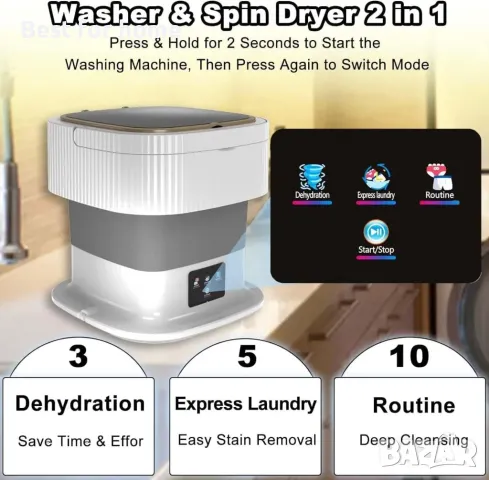 Сгъваема перална машина UBNA 11,5 литра, снимка 3 - Перални - 50051656