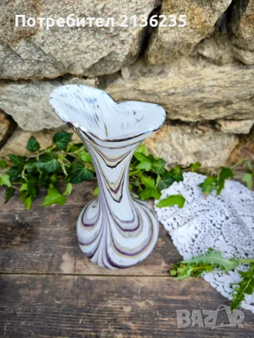 Ваза Мурано 30см, снимка 2 - Антикварни и старинни предмети - 50186603