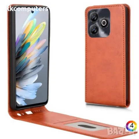 ZTE Blade A75 4G Flip3 Magnetic Кожен Калъф и Скрийн Протектор, снимка 4 - Калъфи, кейсове - 49889708