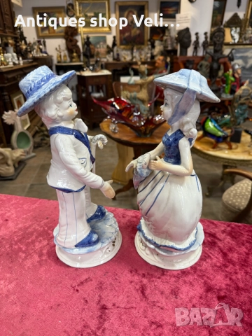 Чифт италиански порцеланови фигури №7482, снимка 2 - Антикварни и старинни предмети - 52050413