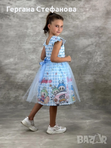 Рокля Лабубу Размери-5г.6г.7г.8г.9г.10г. Цена-44лв, снимка 5 - Детски рокли и поли - 51529523