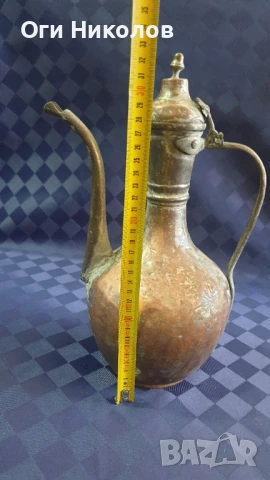 Бакърен османски,турски ибрик , снимка 6 - Антикварни и старинни предмети - 51080619