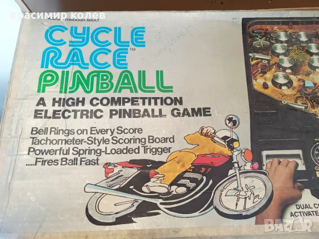 стара американска играчка"Vintage 1977 Marx Toys Cycle Race Pinball", снимка 2 - Антикварни и старинни предмети - 49088121