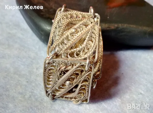 СТАРИННА ПРЕКРАСНА ФИЛИГРАННА СРЕБЪРНА ГРИВНА СРЕБРО ВИСОКА ПРОБА РЪЧНА МАЙСТОРСКА ФИНА РАБОТА 47954, снимка 5 - Антикварни и старинни предмети - 48476776