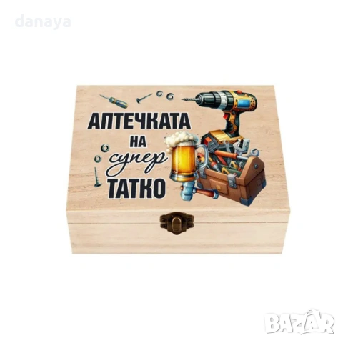 6351 Кутия подарък за татко – АПТЕЧКАТА НА СУПЕР ТАТКО, снимка 2 - Чаши - 53130564