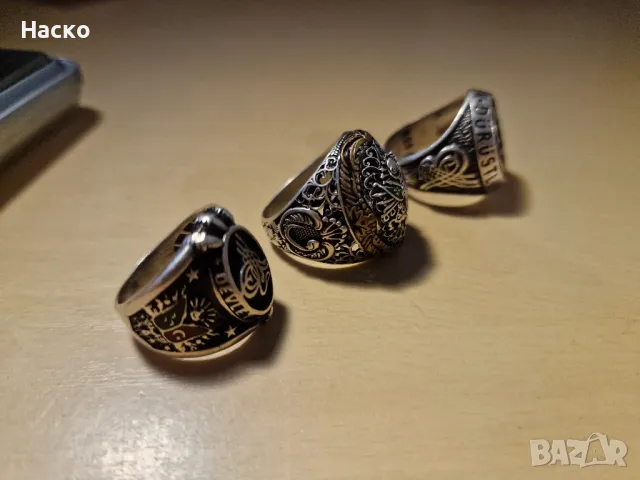 османски пръстен 925 сребро 3 броя, снимка 3 - Пръстени - 48631568