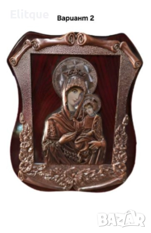Изящна икона с красиви орнаменти, стилна рамка. Размер на иконата: 19х24см.; Размер на кутията: 26х2, снимка 3 - Други стоки за дома - 52894839