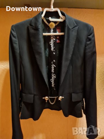 ANNA BIAGINI оригинално черно сако със златни орнаменти , снимка 1 - Сака - 34787356