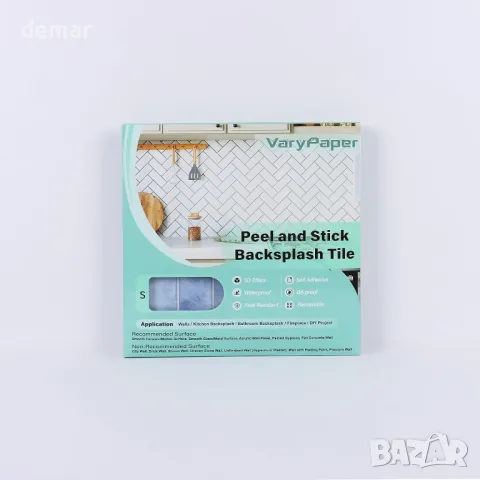 VaryPaper 3D сини мраморни плочки-стикери, 30,5 см x 30,5 см - 10 броя, снимка 10 - Други - 49706838