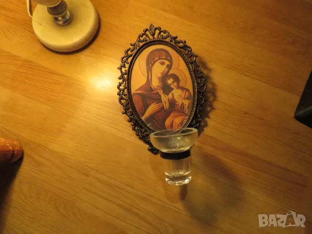 Старинен православен иконостас, триптих с Богородица и младенеца - 23х 15 см  Дева Мария , снимка 2 - Антикварни и старинни предмети - 50026606