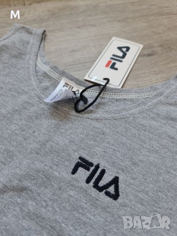 Нов сив къс топ / потник / CROP TOP на FILA на намаление , снимка 2 - Потници - 33403515