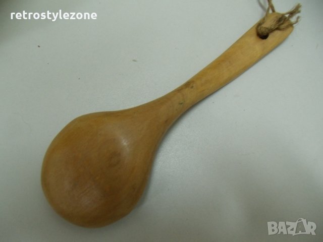 № 4274 стара сувенирна рисувана дървена лъжица   - дължина 19,5 см , снимка 3 - Други ценни предмети - 28992060