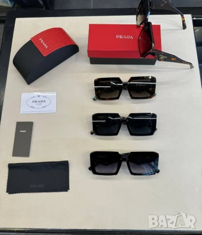 очила с черен обикновен калъф и ув защита prada , снимка 5 - Слънчеви и диоптрични очила - 51335521