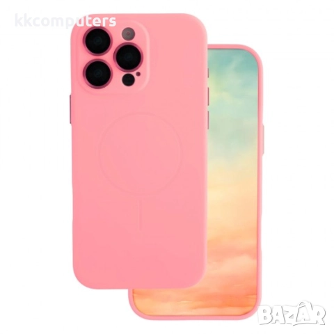 Силиконов кейс bSmart Ultra Trendy Vivid MagSafe и Протектор За iPhone 16 (6.1), Розов, снимка 4 - Калъфи, кейсове - 51930141