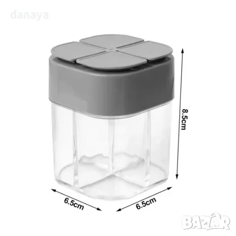 5361 Бурканче за подправки с 4 отделения тип солница, снимка 8 - Аксесоари за кухня - 47698602